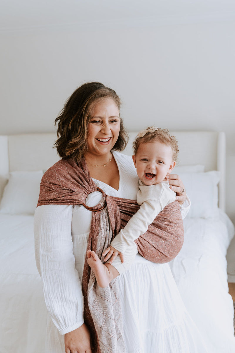 しっとりと【LoveHeld】リネン100% リングスリング Soft Grey Brown Woven Linen Ring Sling Baby Toddler Carrier