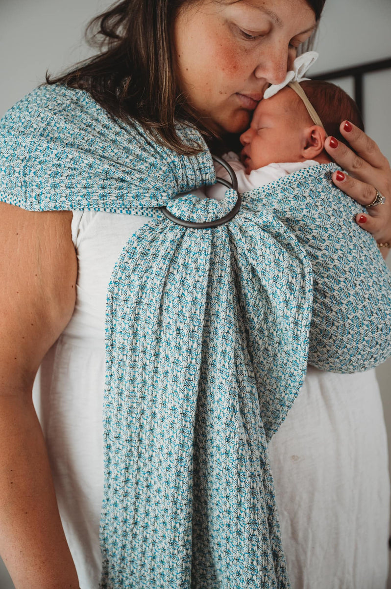 SOFT Gorgeous Blue Woven Ring Sling Baby & Toddler Carrier