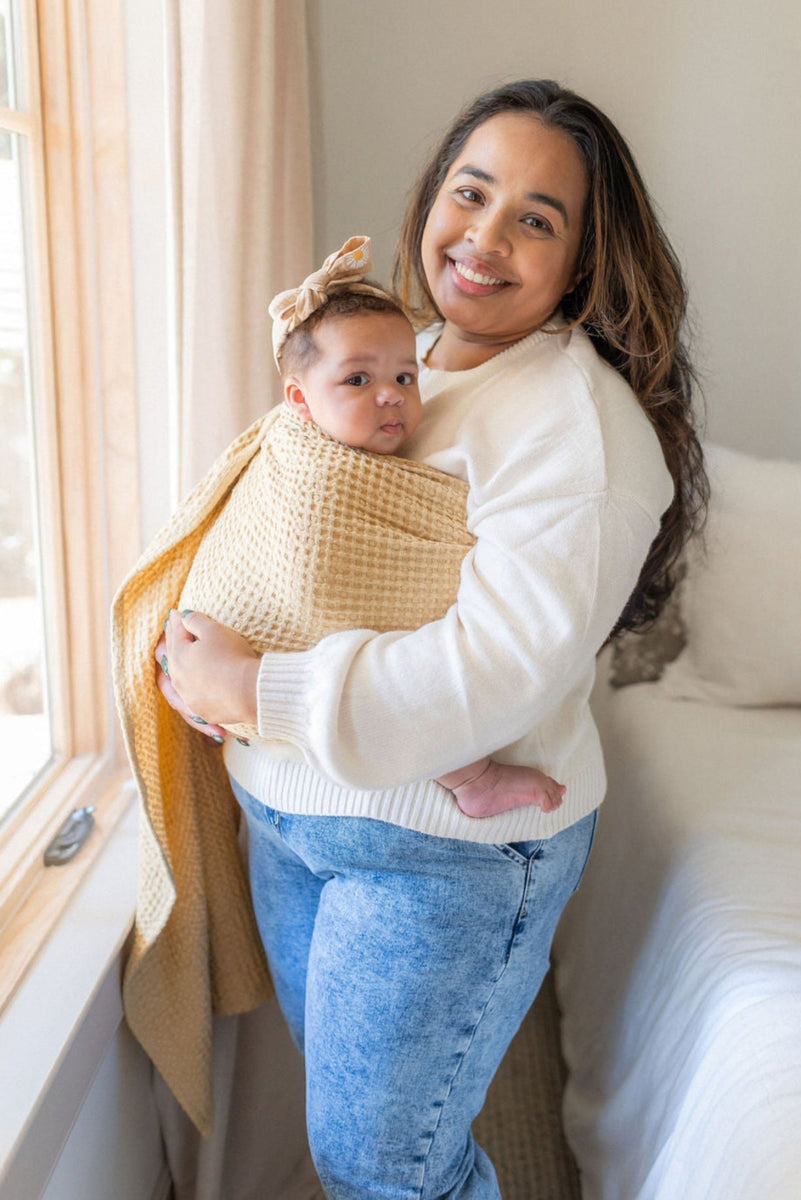 Woven Waffle Ring Sling Baby & Toddler Carrier Linen Cotton