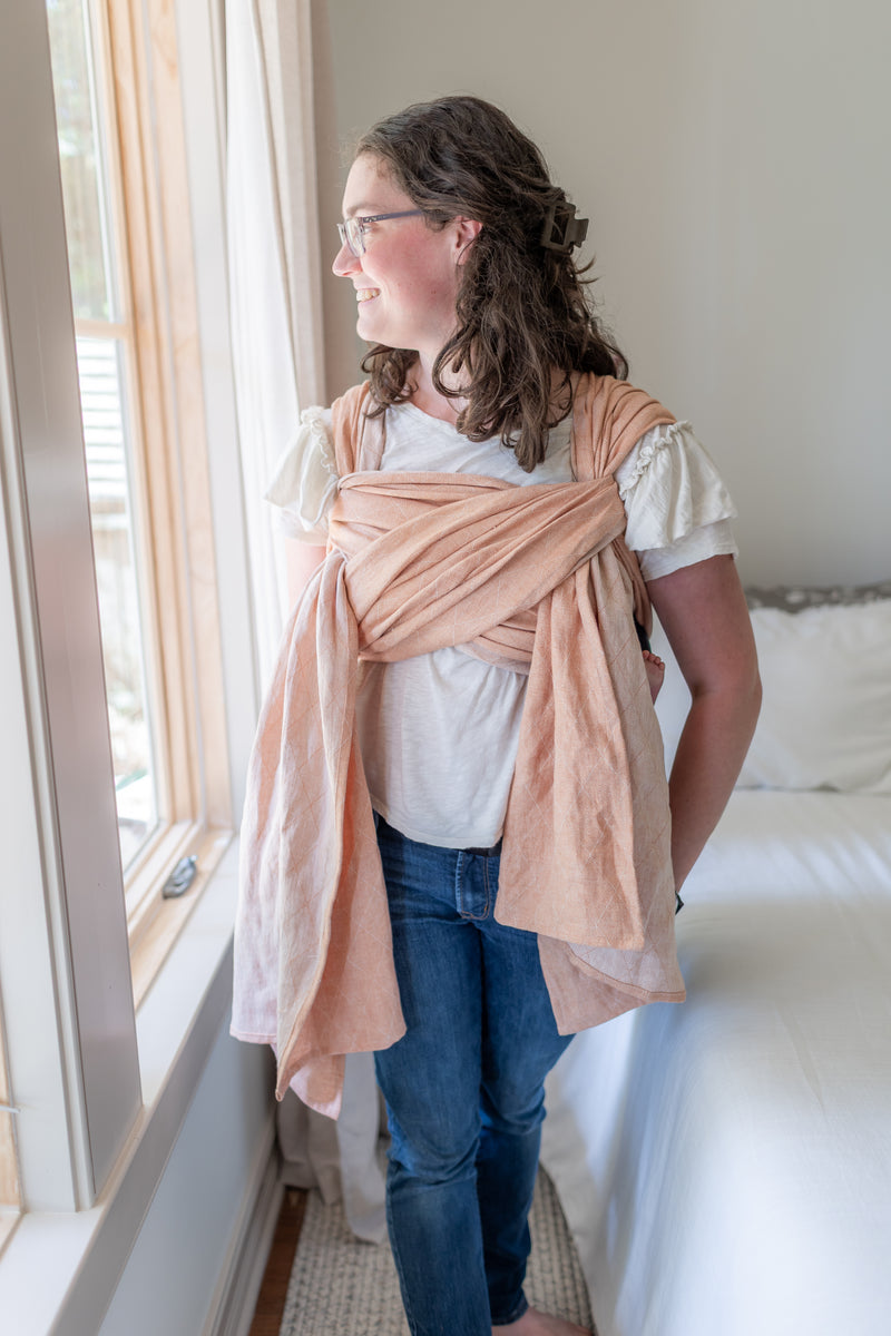 Sunset Peach SOFT Linen Woven Wrap Baby Toddler Carrier LoveHeld