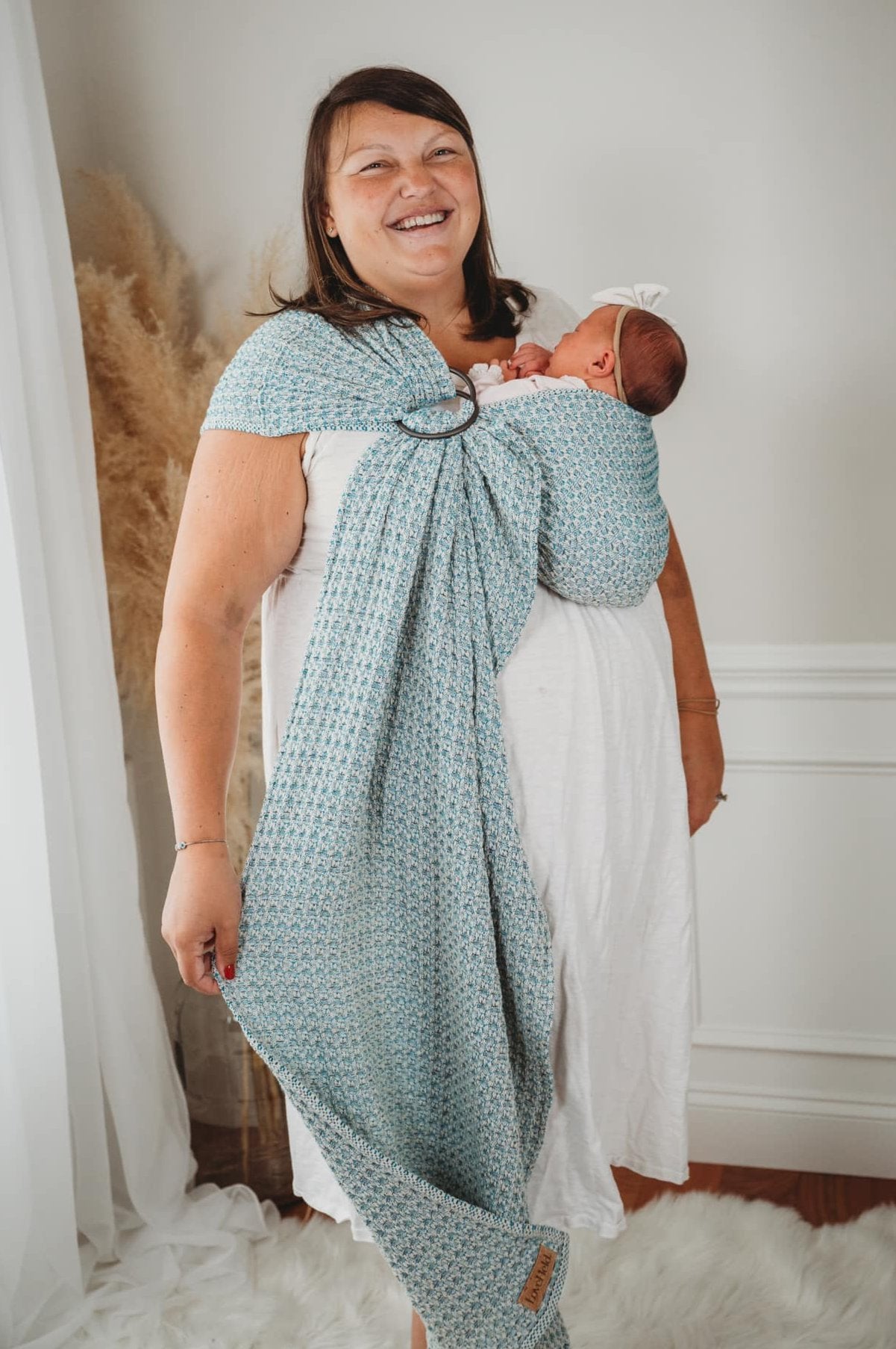 しっとりと【LoveHeld】リネン100% リングスリング ボバリングスリング【ライ】 抱っこ紐 スリング boba ring sling