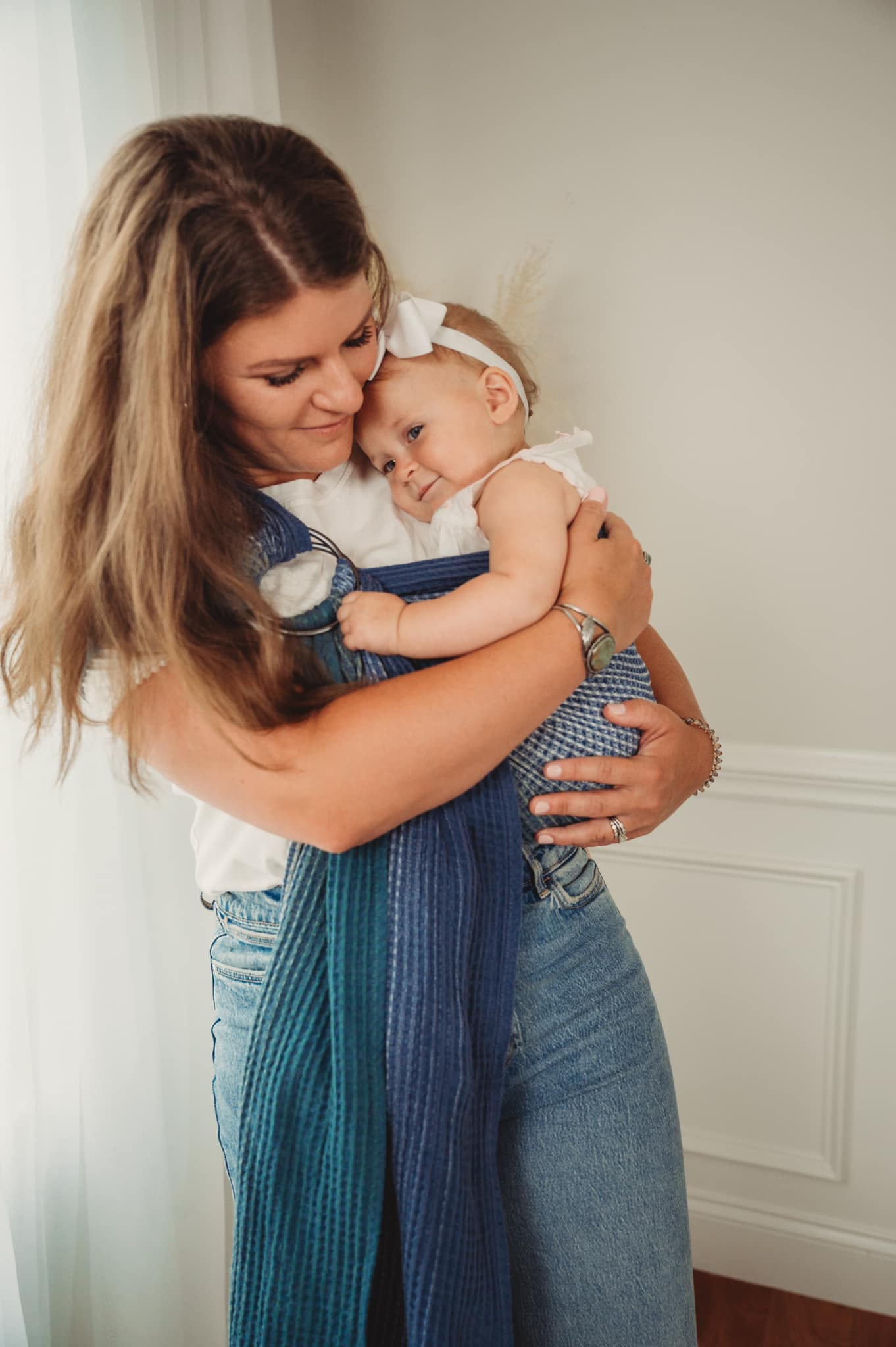 Eco-Friendly Woven Waffle Weave Ring Sling Baby Carriers