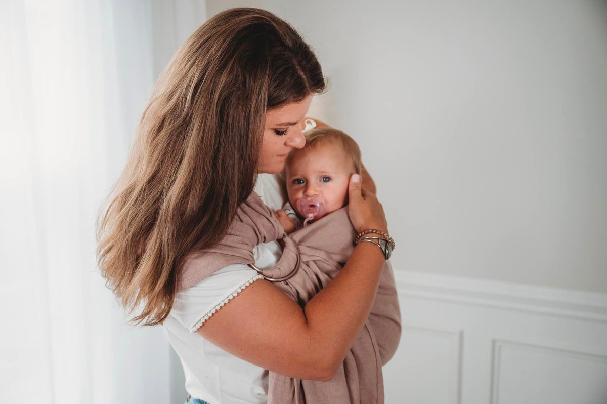 Autumn Mauve Ultra Soft Linen Ring Sling Baby Carrier LoveHeld