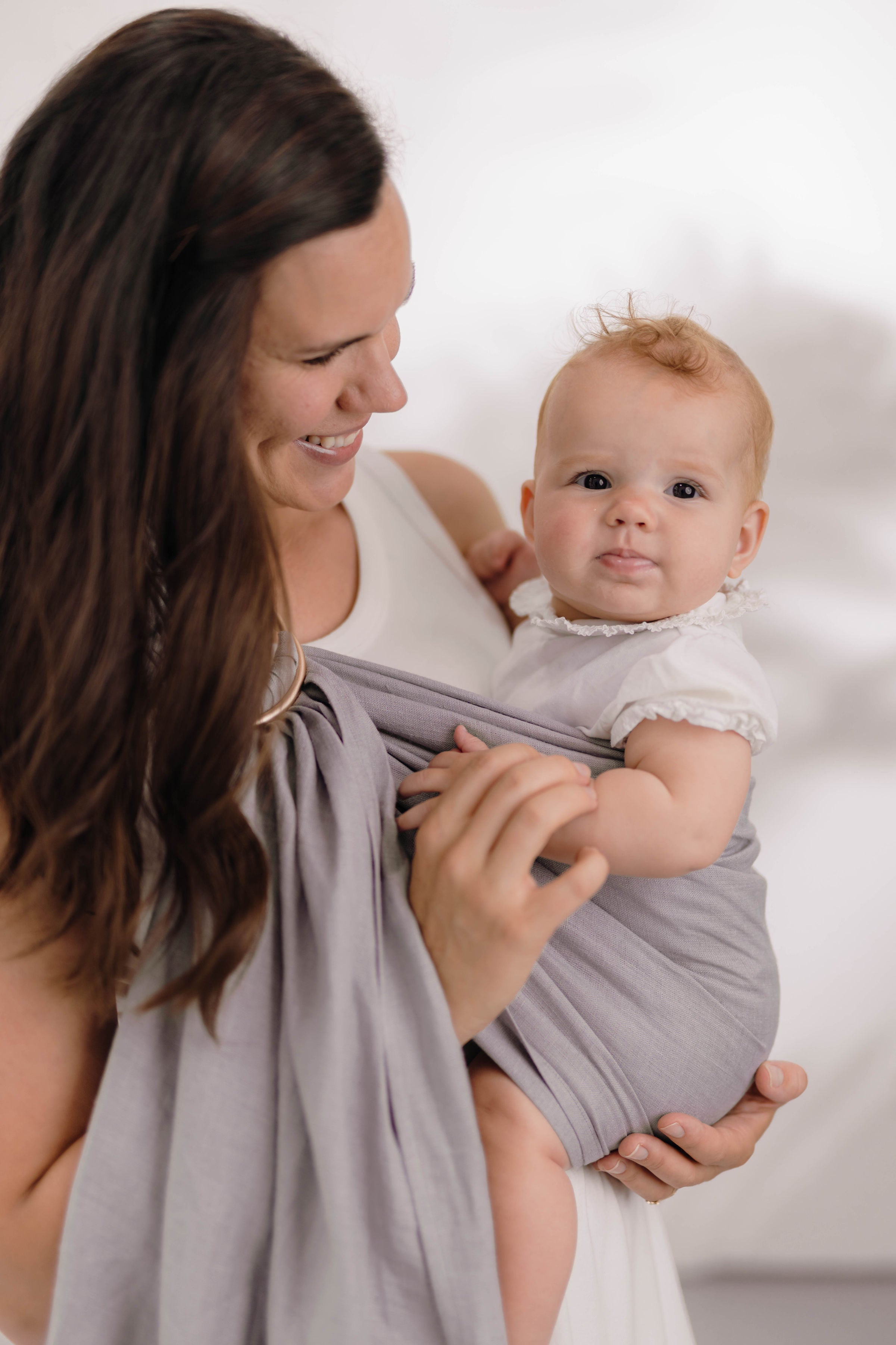 しっとりと【LoveHeld】リネン100% リングスリング Soft Woven Blue Waffle Linen Cotton Ring Sling Baby Carrier