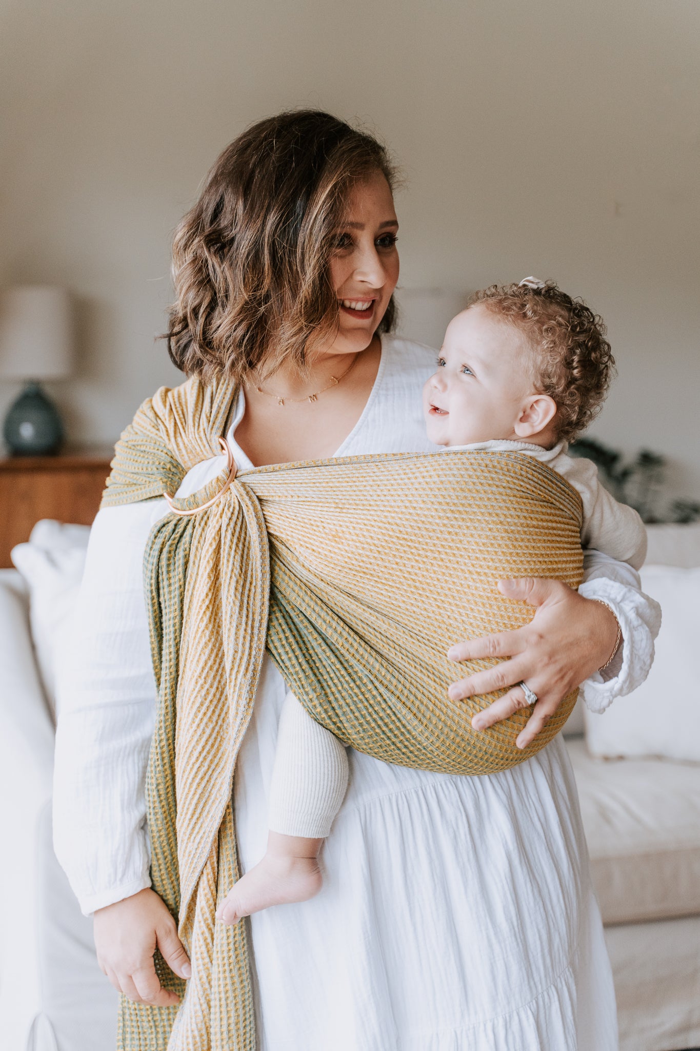 Woven Golden Ombre Waffle Ring Sling Baby Toddler Carrier LoveHeld