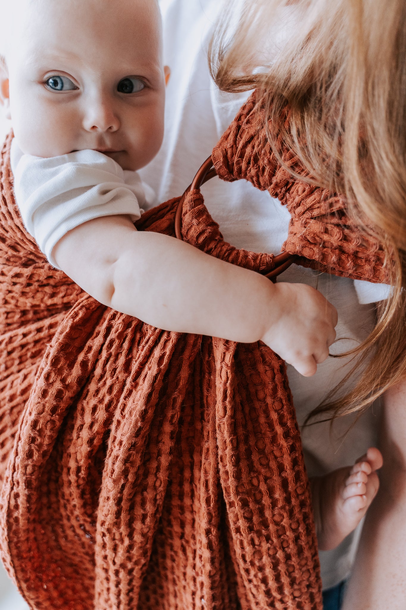 Woven Waffle Ring Sling Baby Toddler Carrier Linen Cotton LoveHeld