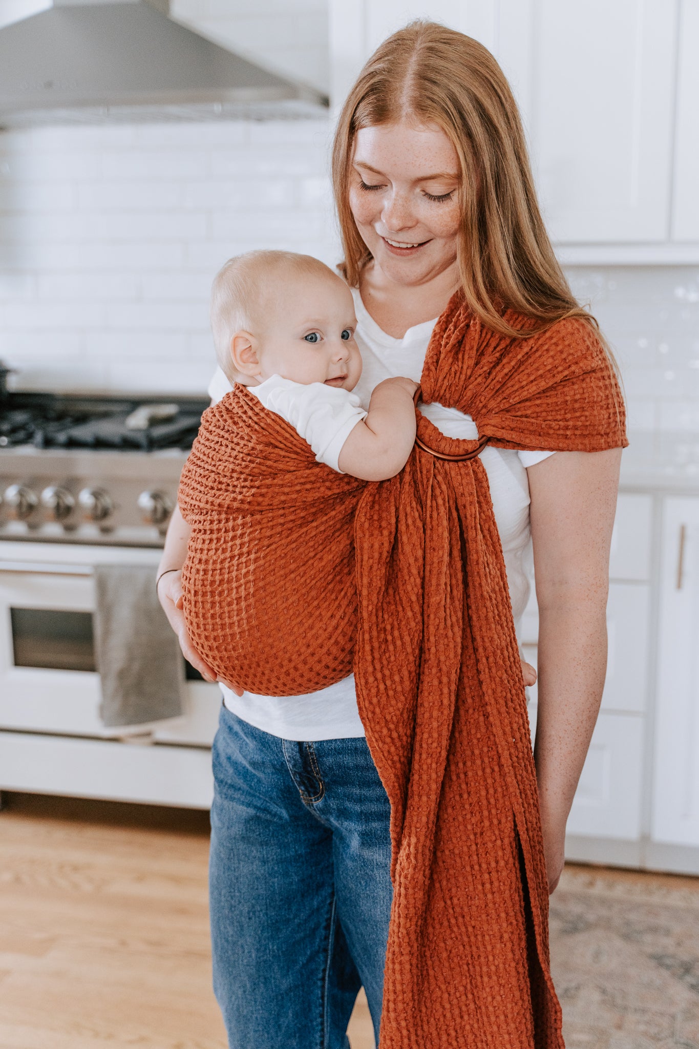 Woven Waffle Ring Sling Baby & Toddler Carrier Linen Cotton